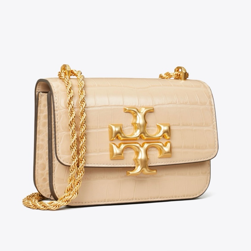 Nwot Tory Burch Eleanor Bag Small, Cream With Gold Accents